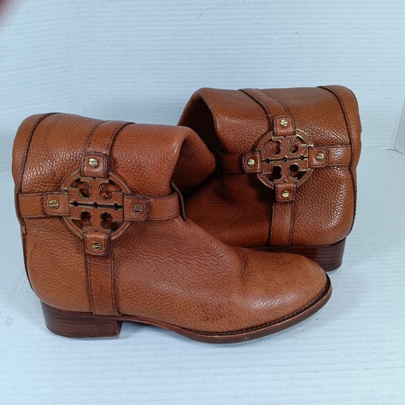 Tory Burch Women 7 M Amanda Reva Tall Brown Leather Knee Riding Boots Style - Picture 4 of 10